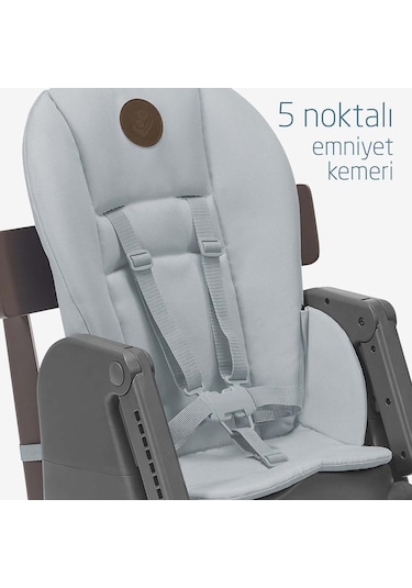 Maxi-Cosi Minla 6'sı Bir Arada  Ahşap Görünümlü Mama Sandalyesi Beyond Grey Eco