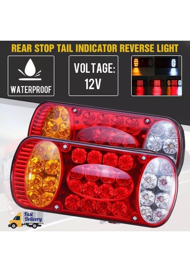 Sones Mk-231 12v Römork Kamyon Araba Hasır Şapka Lamba Boncuk Arka Lambaları Kırmızı