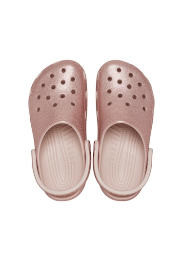 Crocs Classic Glitter Clog Bayan Terlik - Kuvars Koyu Bej