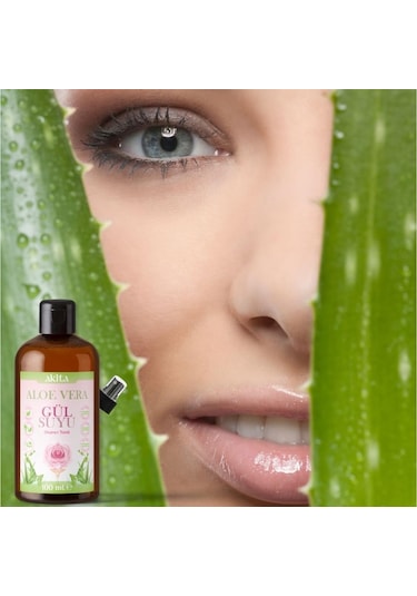 Akita Doğal Aloe Vera Cam Şişe Gül Suyu 100 ML