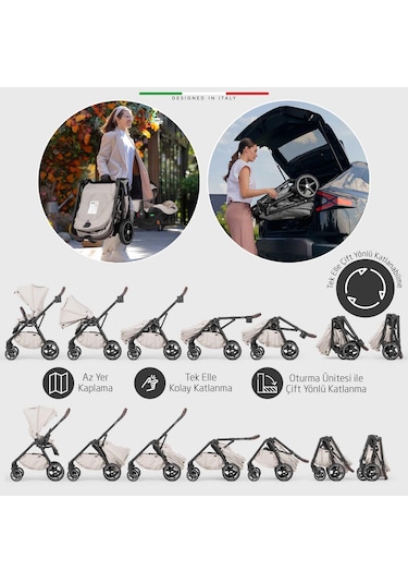 Elele Hera Travel Sistem Bebek Arabası Silver Gri