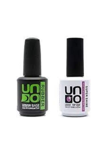 Uno Gelpolish Uno Top Coat Super Shine - Uno Rubber Base Coat 15m