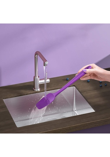 Silikon Kaşık Seti 3lü Büyük Boy Yanmaz Yapışmaz Çizmez Özel Renk