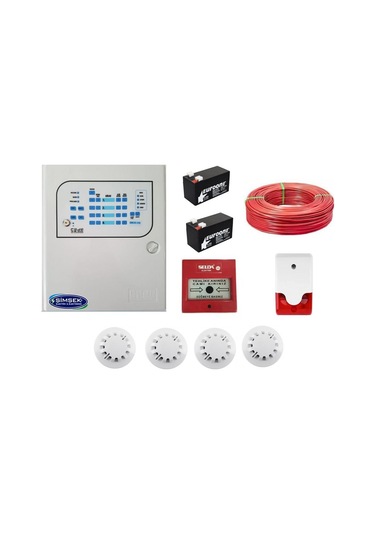 4 Lü Yangın Alarm Seti Kablo Dahil