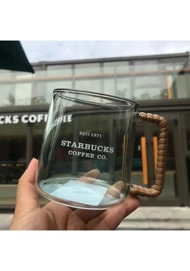 Dofolink İtalyan Tarzı 473 Ml Çift Duvarlı Cam Bardak, Balık Yüzü Desenli, Çay/kahve İçin, 1 Adet, Yıkama Makinesine Uygun