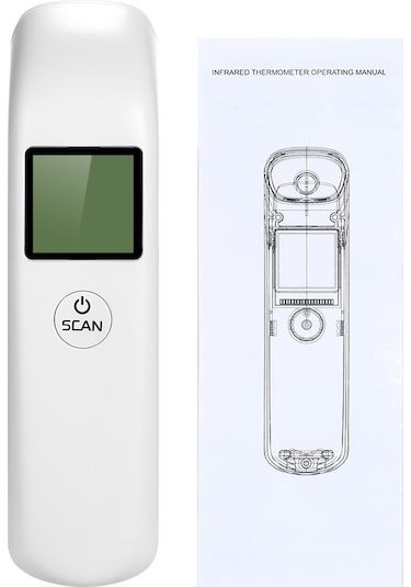 Ruicoo Lcd Ekranlı El Tipi Entegre Termometre - Dokunsuz Entegre Ölçüm, İki Renkli Arka Işık, Hassas Entegre Ölçüm Pil Yok