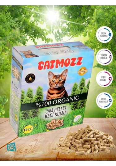 Catmozz Doğal Organik Çam Peleti Kedi Kumu 2 x 10 L
