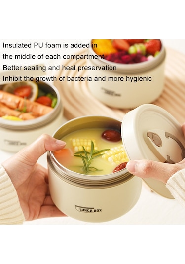 Küçük + Büyük + Çatal Bıçak Takımı + Isınma Çantası 304 Paslanmaz Çelik Yalıtımlı Öğle Yemeği Kutusu İşe Gidip Gelmek İçin Öğle Yemeği Kutusu Mavi