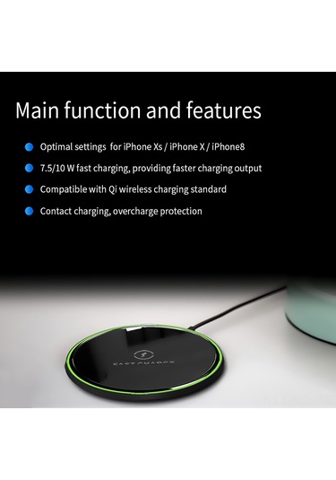 Konesam X251-b Siyah Masaüstü Kablosuz Şarj Cihazı - 10w/7.5w Hızlı Şarj, İphone/samsung Uyumlu, Kılıf İle Direk Şarj, Çoklu Koruma Fonksiyonları