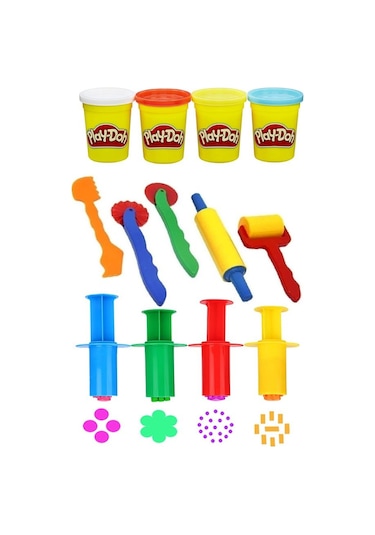 4 Lü Oyun Hamuru Kalıbı Merdane Silindir Kesici Ve Enjektör Seti 9 Parça 1 Paket Okul Kreş Ana Sınıfı Etkinlik Okul Öncesi