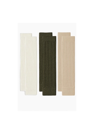 3 Çift Basic Kalın Pamuk Karışımlı Tozluk Krem-haki