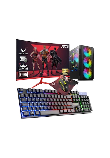 Zeiron SX75 i7-860 8 GB 240 GB SSD GT730 24" Dos Curved Masaüstü Oyuncu Bilgisayarı