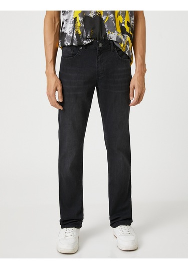 Koton Straight Fit Boru Paça Kot Pantolon - Mark Jean Siyah 3sam40024nd 3sam40024nd999 Siyah