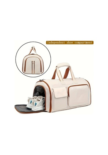 Elmpaly Siyah Çok Amaçlı Büyük Kapasiteli Seyahat Çantası Kuru Ve Islak Bölmeli Sırt Çantası Siyah