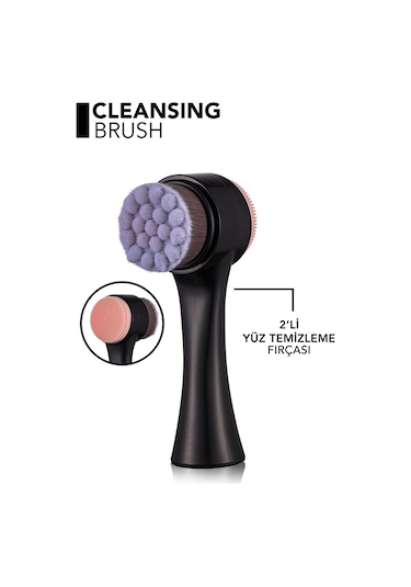 Flormar Ergonomik Saplı İkili Yüz Temizleme Fırçası - Face Cleansing Brush - 024 - 8690604597895