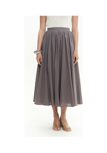 Amaya Bilek Hizasında Pileli Füme Etek Füme