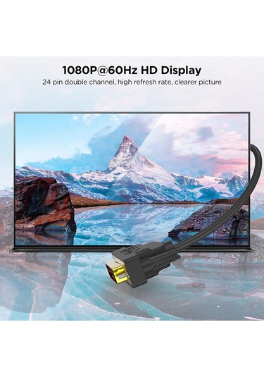 Qgeem QG-HD15 Çift-Bağlantı DVI Kablo Adaptörü Kablosu 1 Metre