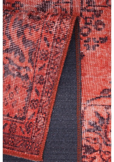 Blues Vintage Desenli Dokuma Taban Dekoratif Kırmızı Halı (Al 131