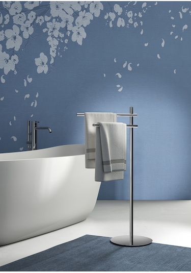 Circe Ayaklı Havluluk,ikili,25xh79.8x45.3cm - Krom Krom