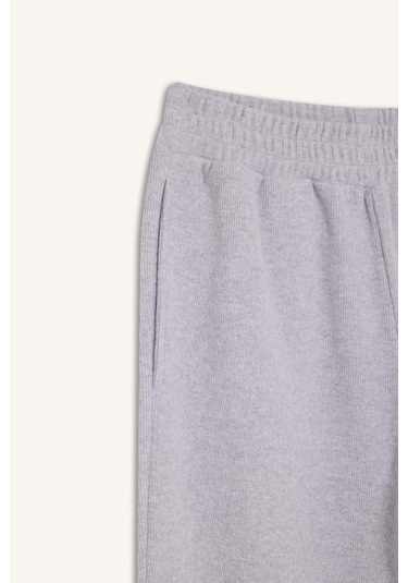 Defacto Coool Beli Paçası Lastikli Basic Düz Jogger Eşofman Altı E1478AX24WNGR210 Gri