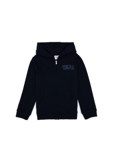 U.S. Polo Assn. Kız Çocuk Lacivert Kapüşonlu Fermuarlı Basic Sweatshirt 50316837-VR033 U.S. Polo Assn. Kız Çocuk Lacivert Kapüşonlu Fermuarlı Basic Sweatshirt 50316837-VR033