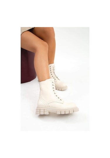 Tamer Tanca Kadın Hakiki Deri Bej Postal Bot 927 40297 Bn Bot Sk22/23 Bej Dr Bej