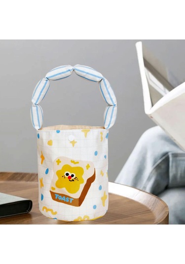 Homyl Kadın Kova Çantası Taşınabilir Çanta Günlük Sevimli Ekmek Deseni