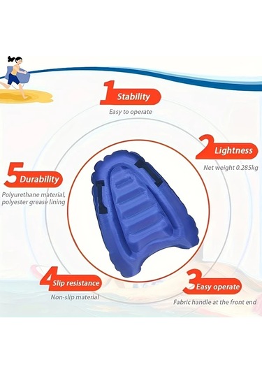 Honeybeeshop 1 Adet Mavi Sapli Sisme Surf Tahtasi Hafif Tasinabilir Katlanabilir Tasarim Canli Turkuaz Ve Mavi Su Sporlari Tahtasi Baslangiclar Uzmanlar Icin Her Yas Yuzme Tahtasi Plaj Havuz Gol Okyanus Eglencesi