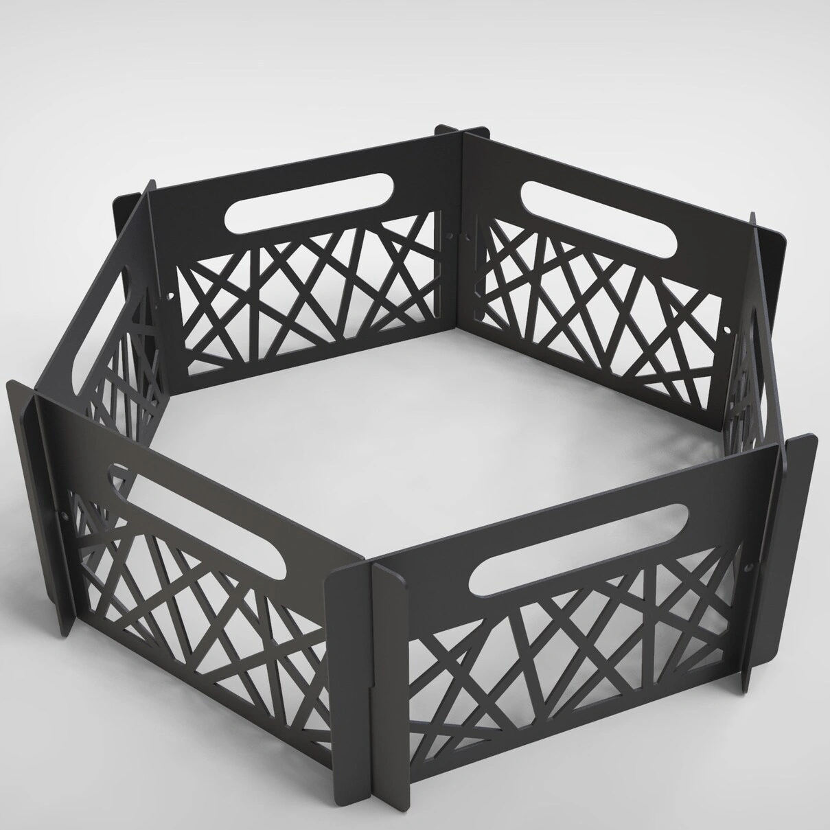 Ateş Çemberi Portatif Desenli Dekoratif Siyah