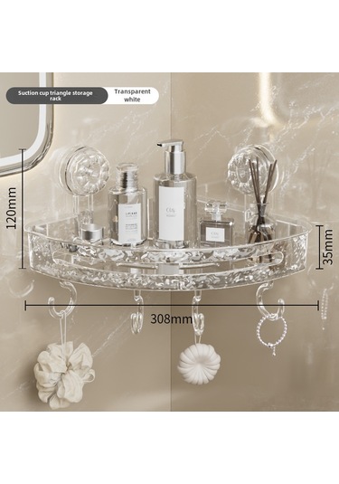 Moveevo Banyo Tuvalet Açık Beyaz Köşe Dolabı, Delme Yok Süspansiyon Tutuculu, Plastik Malzeme, Modern Tasarım, Uzun Ömürlü Depolama Rafı Diğer