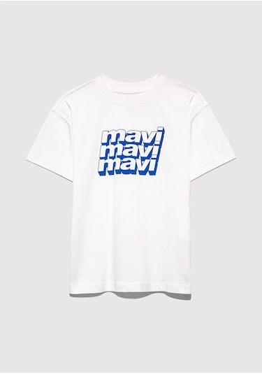 Mavi - Mavi Logo Baskıl I Ekru Tişört 6610284-70057 Ekru