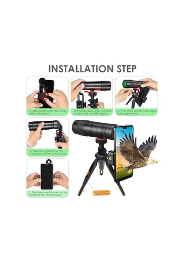 10-30x40mm Monoküler Teleskop, Hd Yüksek Güçlü Fmc Bak4 Prısm Zoom Yetişkinler İçin Monoküler Çocuklar