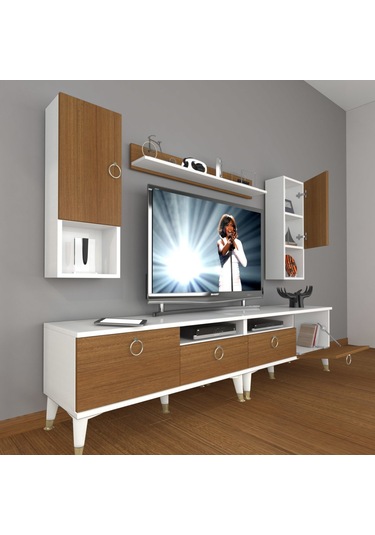 Decoraktiv Eko 5200da Mdf Gold Tv Ünitesi Tv Sehpası Beyaz - Ceviz