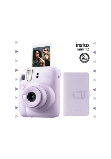Fujifilm Instax Mini 12 Fotoğraf Makinesi + 96'lı Laporta Albüm Lila