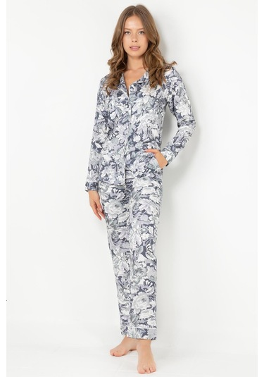 Doremi Mist Flower Uzun Kollu Bayan Pijama Takımı 001