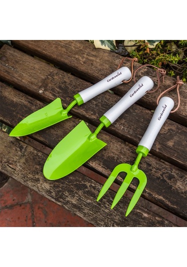 Gardenwind P2262003 Yeşil 3lü Bahçe Seti. Dar/geniş Kürek. Dirgen
