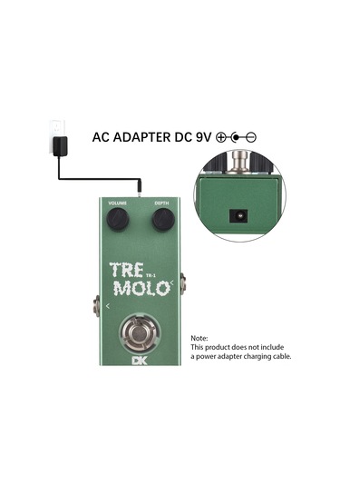 Ruicoo Gitar Tremolo Efek Pedalı Metal Kasa 6.35mm Giriş/çıkış, Hız Ve Derinlik Kontrolü, Led Gösterge