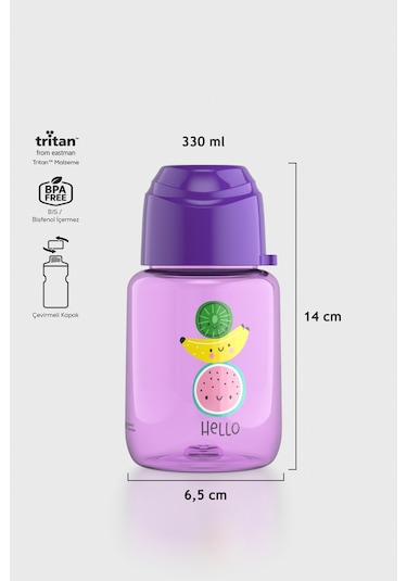 Renga Moi Baby Desenli 330 Ml Tritan Şişe 912061 Mor Mor