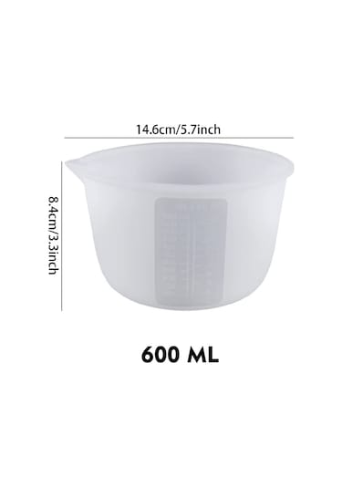 Epoksi Reçine Silikon Beaker Döküm Karıştırma Kabı Uçlu 600 Ml