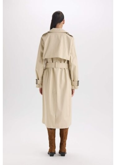 DeFacto Uzun Trençkot Kruvaze Yaka Düğmeli Cepli Kemerli Apoletli D5755AX25SPER238 Ekru DeFacto Uzun Trençkot Kruvaze Yaka Düğmeli Cepli Kemerli Apoletli D5755AX25SPER238 Ekru