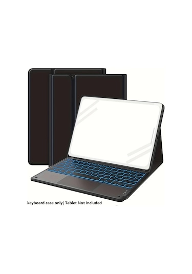 Honeybeeshop Siyah İpad Uyumlu Pro 11 Ve Air4/5/6 10.9 İcin 7 Renkli Aydinlatmali Cikarilabilir Klavyeli İpad Uyumlu Kilifi İpad Uyumlu 10 Nesil 9 8 Pro 1-4 Air 3/4/5 Air 11 M2 2024 İcin Kalem Tutuculu