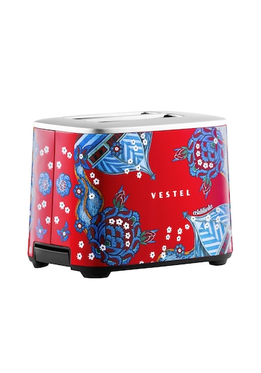 Vestel X Aslı Filinta Retro Kırmızı Çini Ekmek Kızartma Makinesi