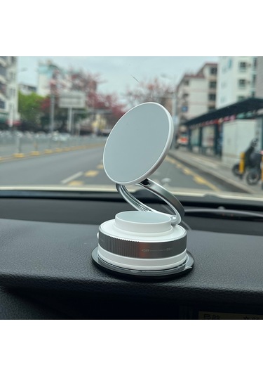 Araba Araç İçi Telefon Tutucu Güçlü Vakum Tabanlı Manyetik Katlanabilir Mini Güçlü Tutucu Beyaz