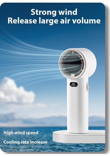 Kangvka Usb Şarjlı El Tipi Mini Fan, Led Ekranlı Hızlı Soğutma, Taşınabilir Ev/seyahat/outdoor Kullanıma Uygun Beyaz