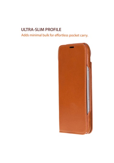 Bloomcase Sonat Urban Tan Hakiki Deri iPhone Uyumlu 17 Air 6.5" Folio Kılıfı Taba