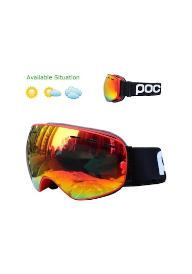 Çift Katmanlı Anti Sis Özellikli Uv Snowboard Kayak Gözlüğü