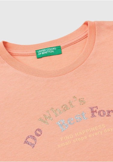 Benetton Kız Çocuk Uzun Tshırt Çocuk Sweatshirt Turuncu