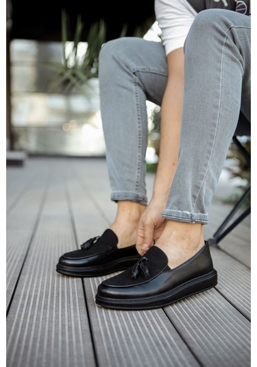 Ch002 Cst Loafer Pelle Erkek Ayakkabı Sıyah Siyah