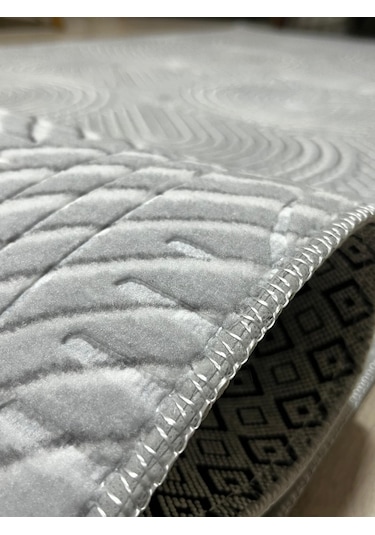 Arbese Gri Kaymaz Tabanlı Kesme Yolluk Kabartmalı Hol Koridor Mutfak Salon Halısı