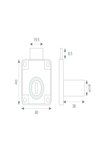 Canex Kare Çekmece Kilidi Uzun 38mm 10 Adet